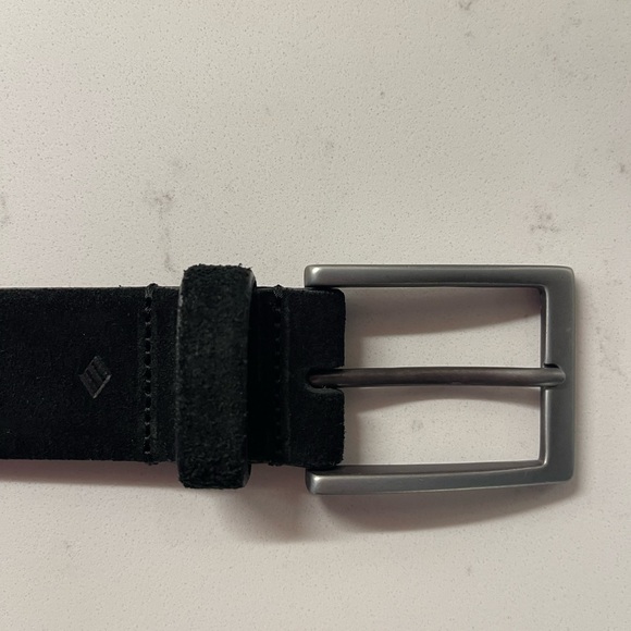 Joseph Abboud black SUEDE and Leather Belt.  GENUINE LEATHER. Beautiful - Picture 1 of 10